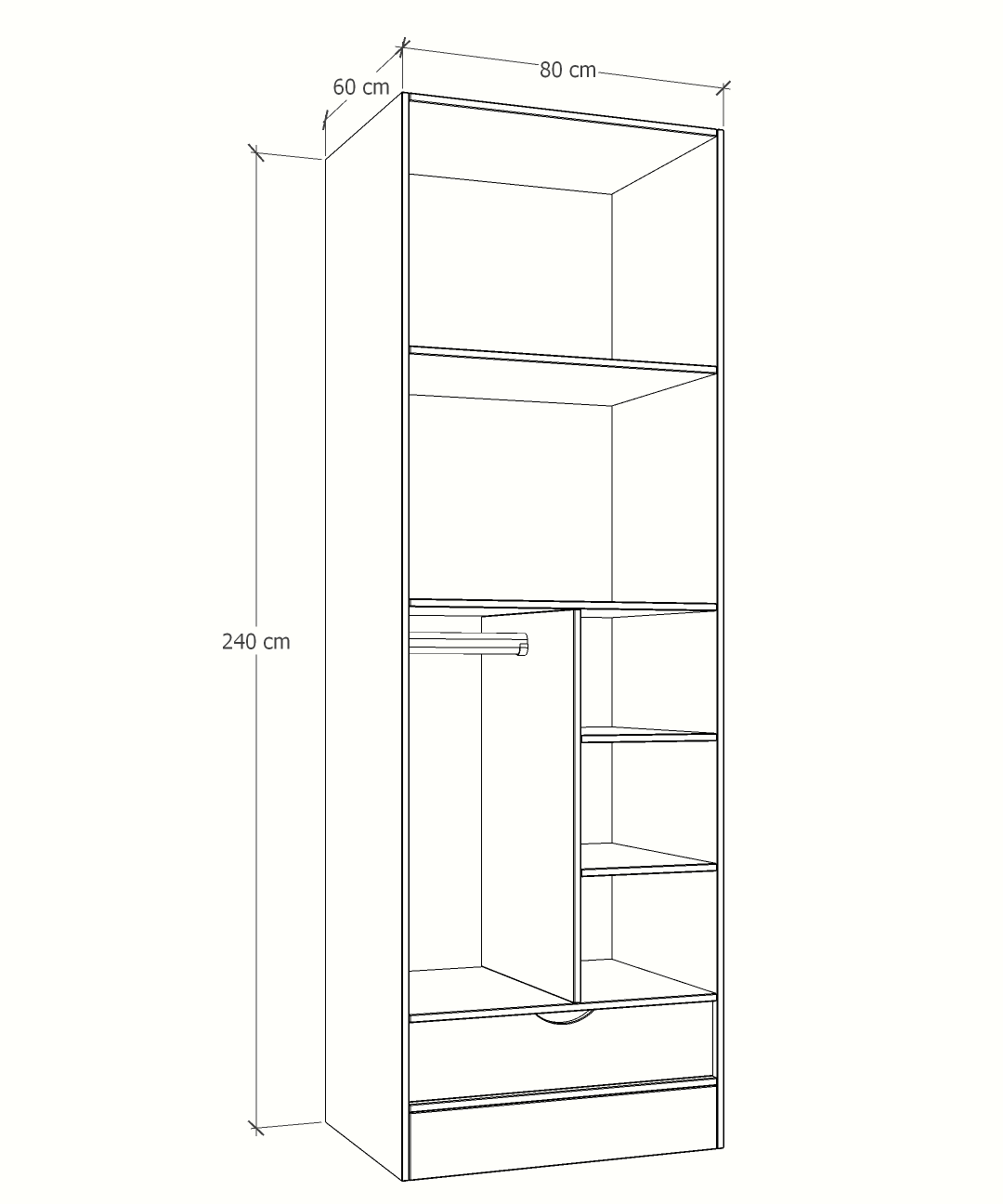 MAGIC 1DRW 90 2FS 1S WARDROBE