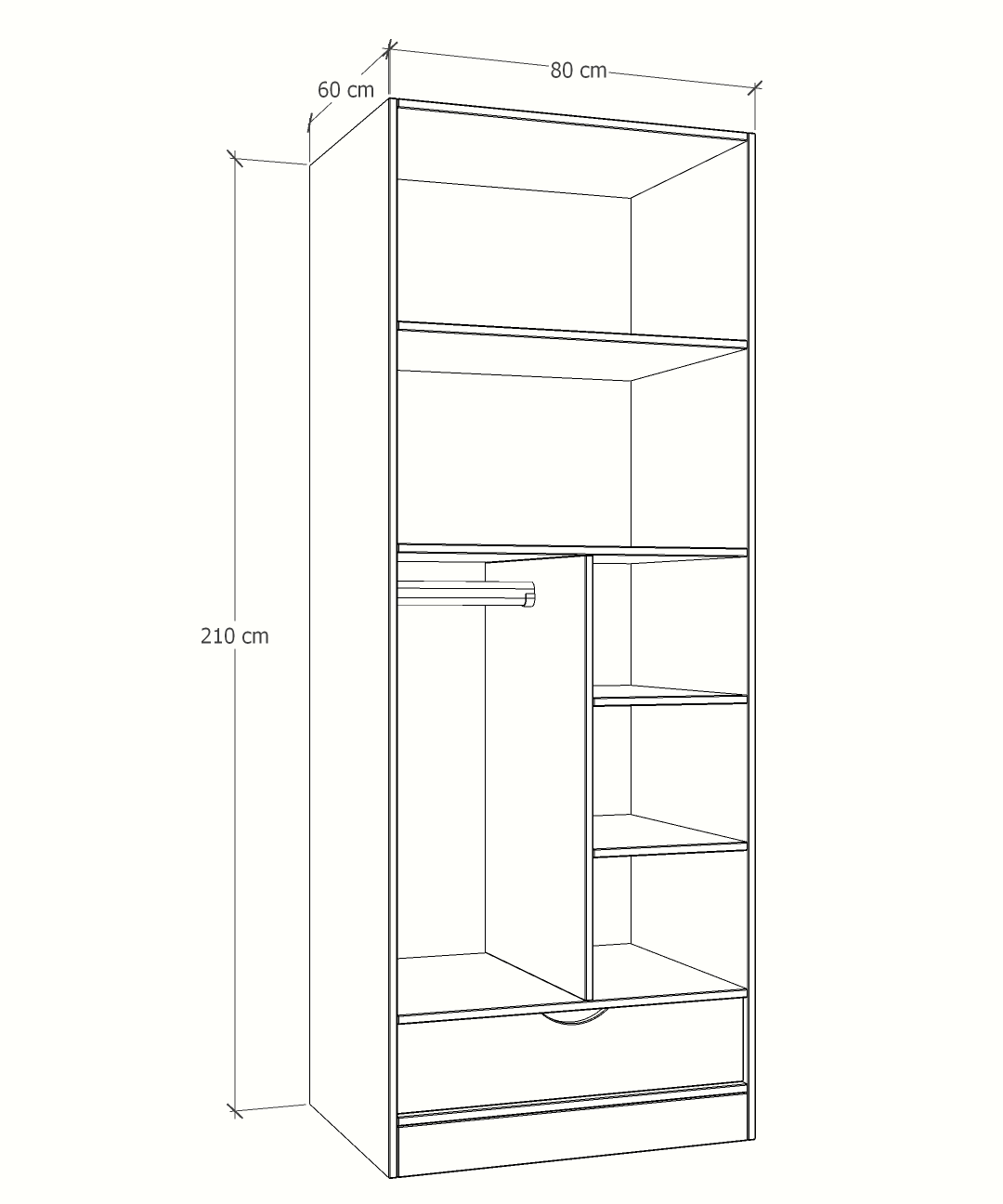 MAGIC 1DRW 90 2FS 1S WARDROBE