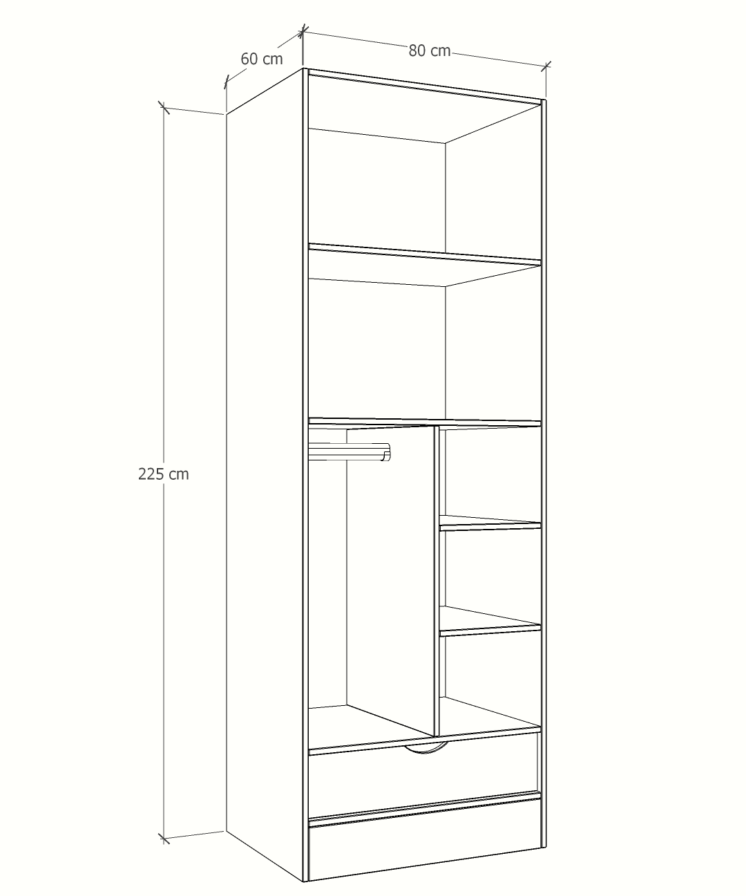 MAGIC 1DRW 90 2FS 1S WARDROBE