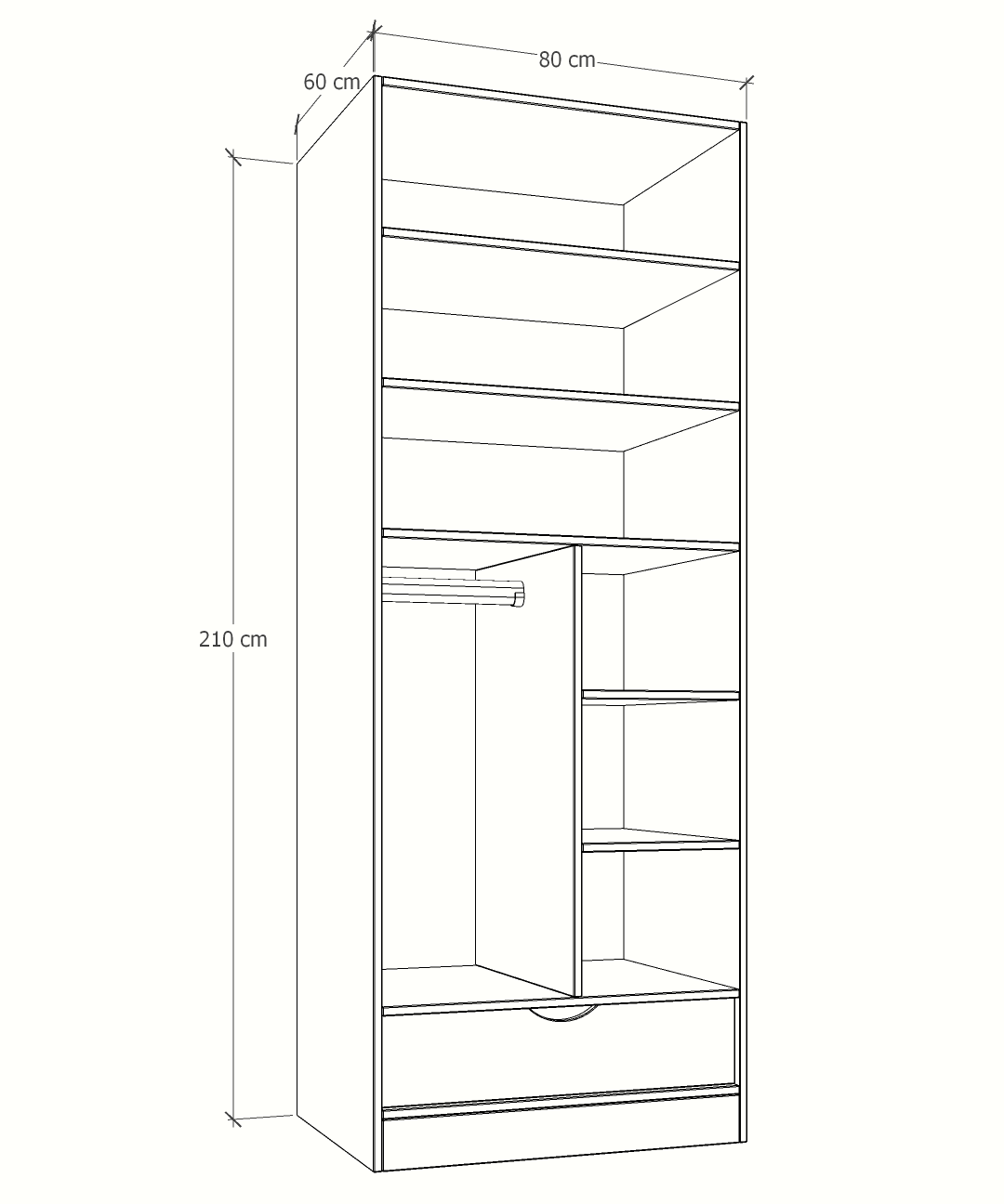 MAGIC 1DRW 90 2FS 2S WARDROBE