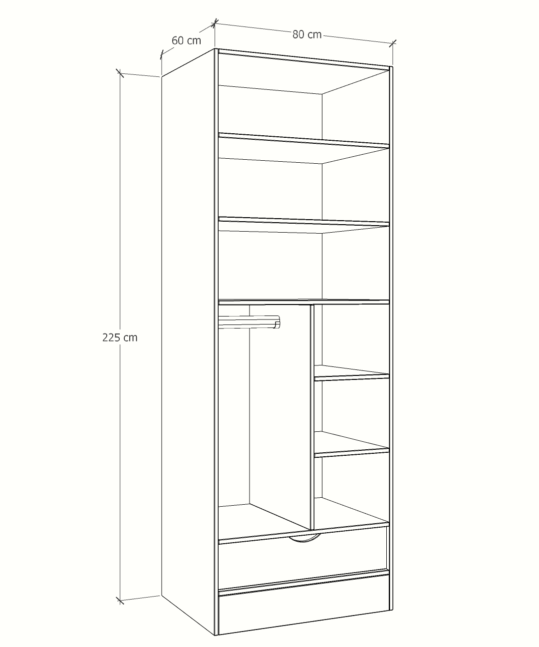 MAGIC 1DRW 90 2FS 2S WARDROBE