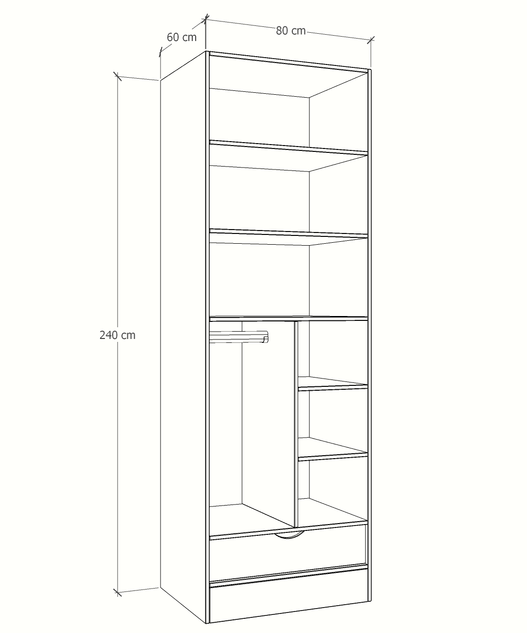 MAGIC 1DRW 90 2FS 2S WARDROBE