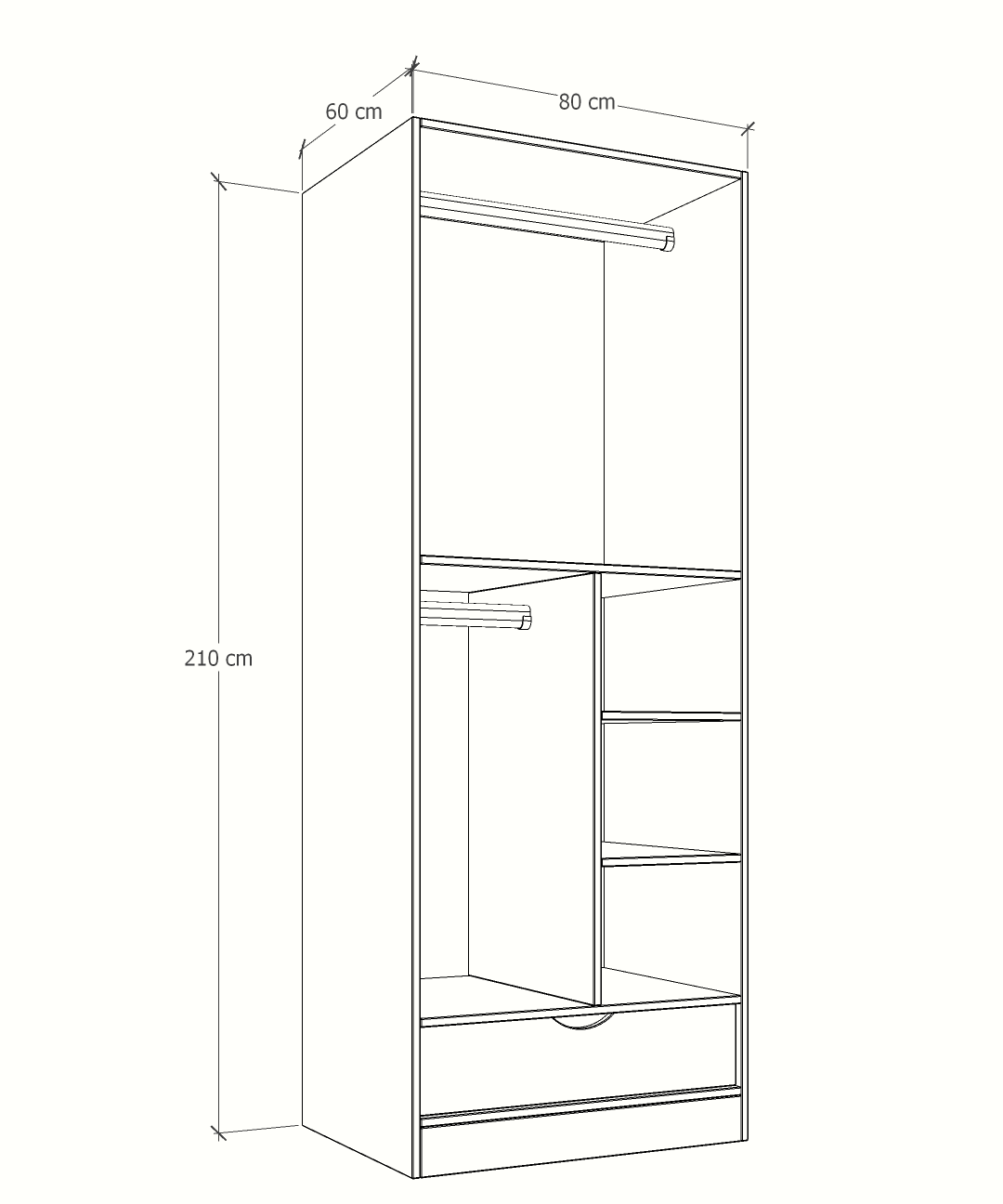 MAGIC 1DRW 90 2FS H WARDROBE