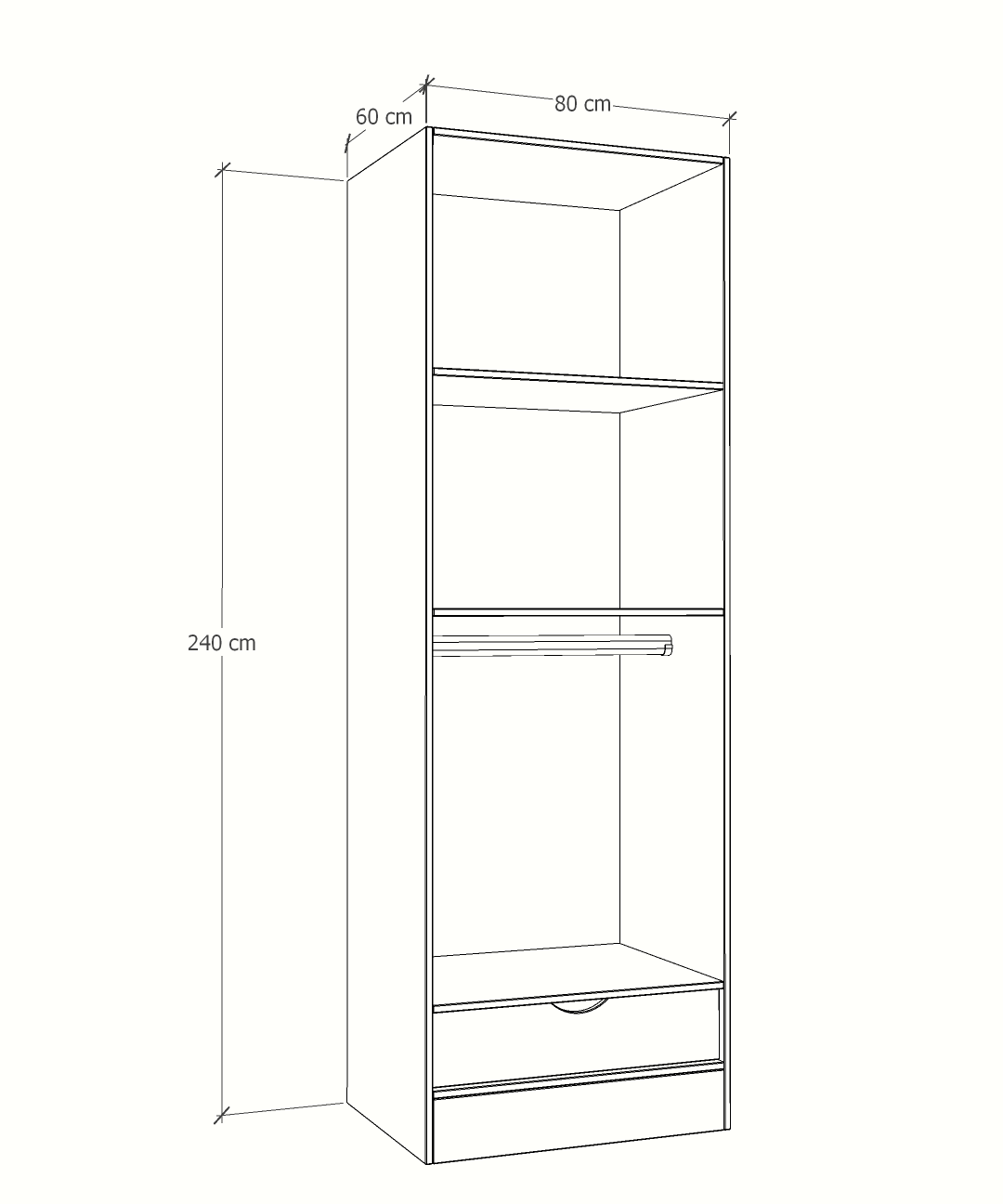 MAGIC 1DRW 90H 1S WARDROBE