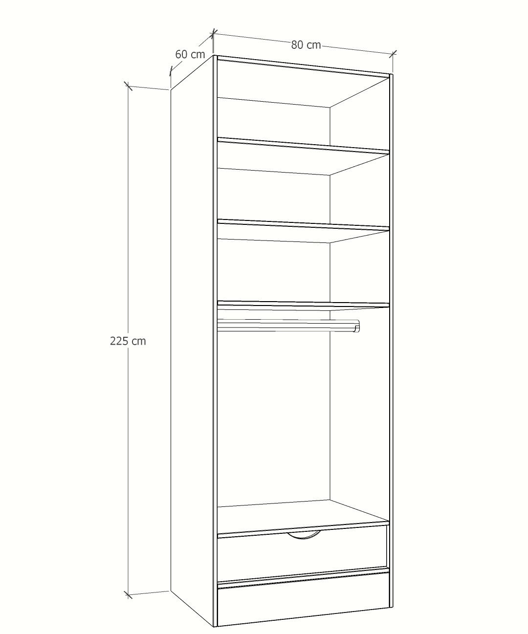 MAGIC 1DRW 90H 1S WARDROBE