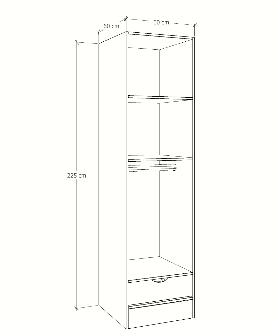 MAGIC 1DRW 90H 1S WARDROBE