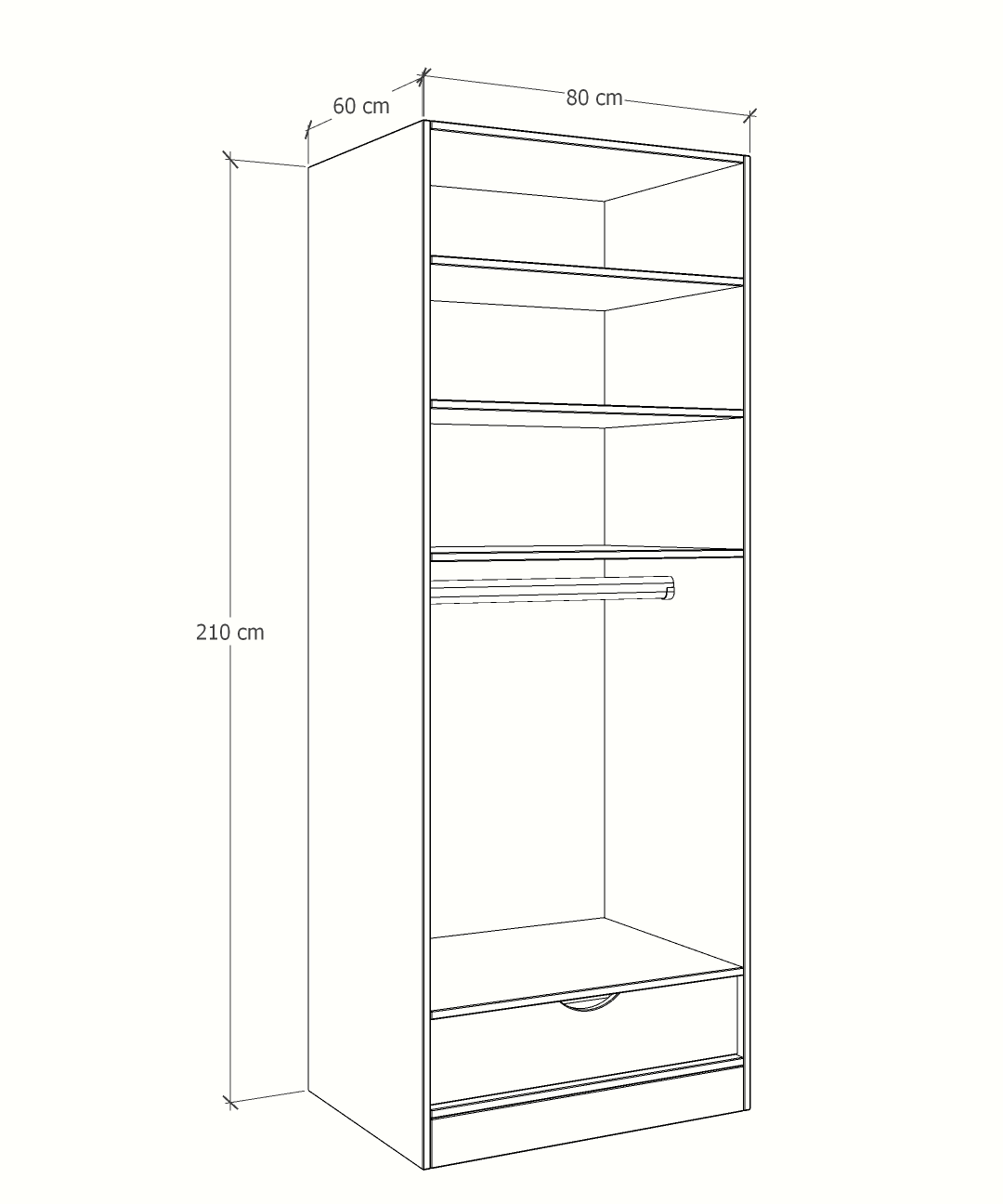 MAGIC 1DRW 90H 1S WARDROBE
