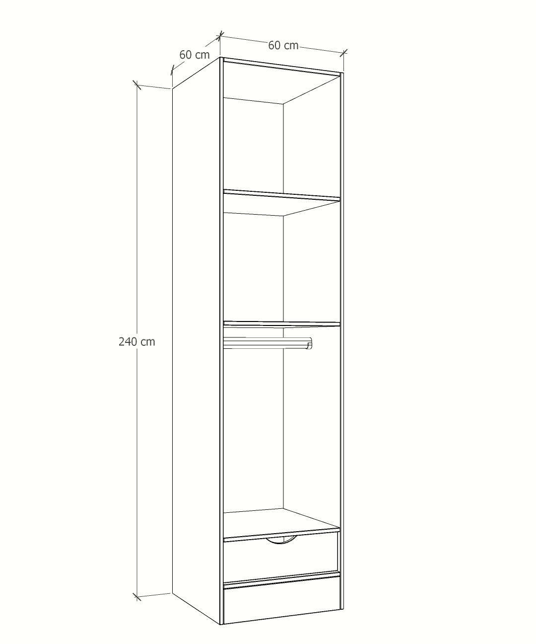 MAGIC 1DRW 90H 1S WARDROBE