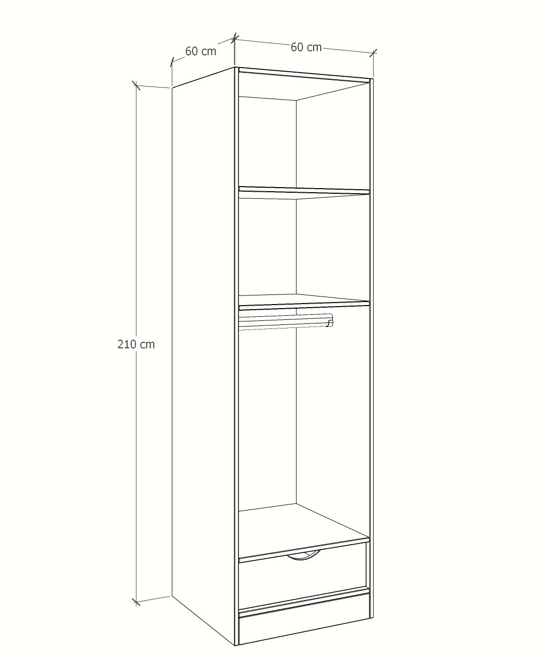 MAGIC 1DRW 90H 1S WARDROBE