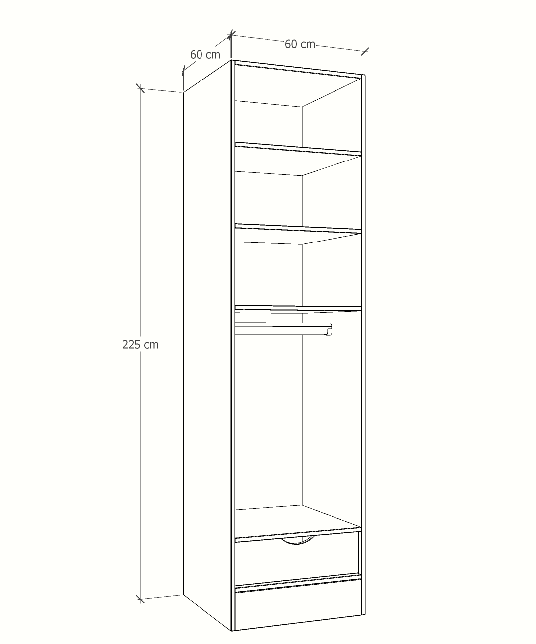 MAGIC 1DRW 90H 2S WARDROBE