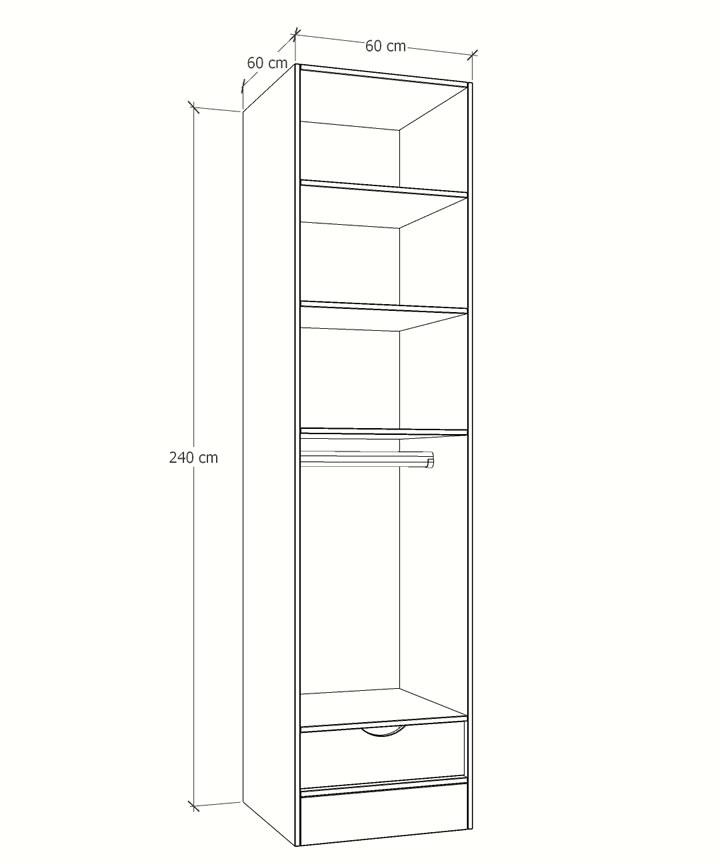 MAGIC 1DRW 90H 2S WARDROBE