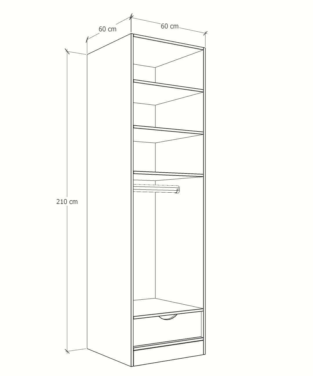 MAGIC 1DRW 90H 2S WARDROBE