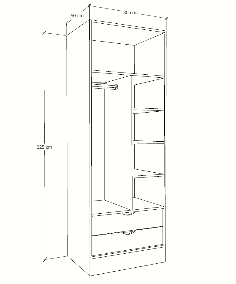MAGIC 2DRW 125 3FS WARDROBE