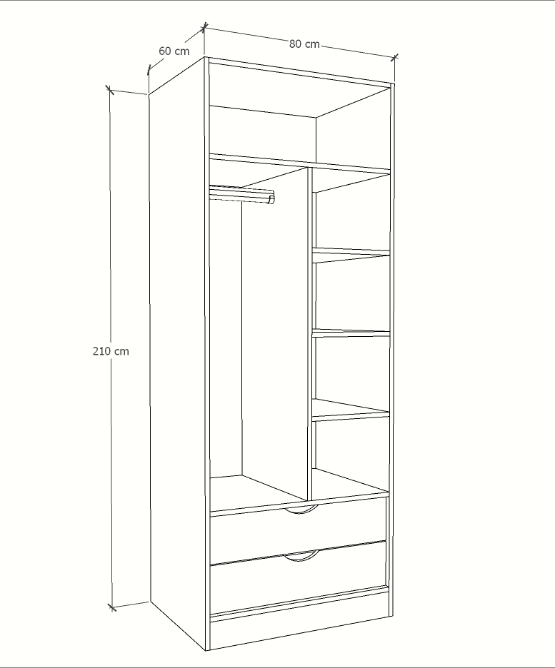 MAGIC 2DRW 125 3FS WARDROBE