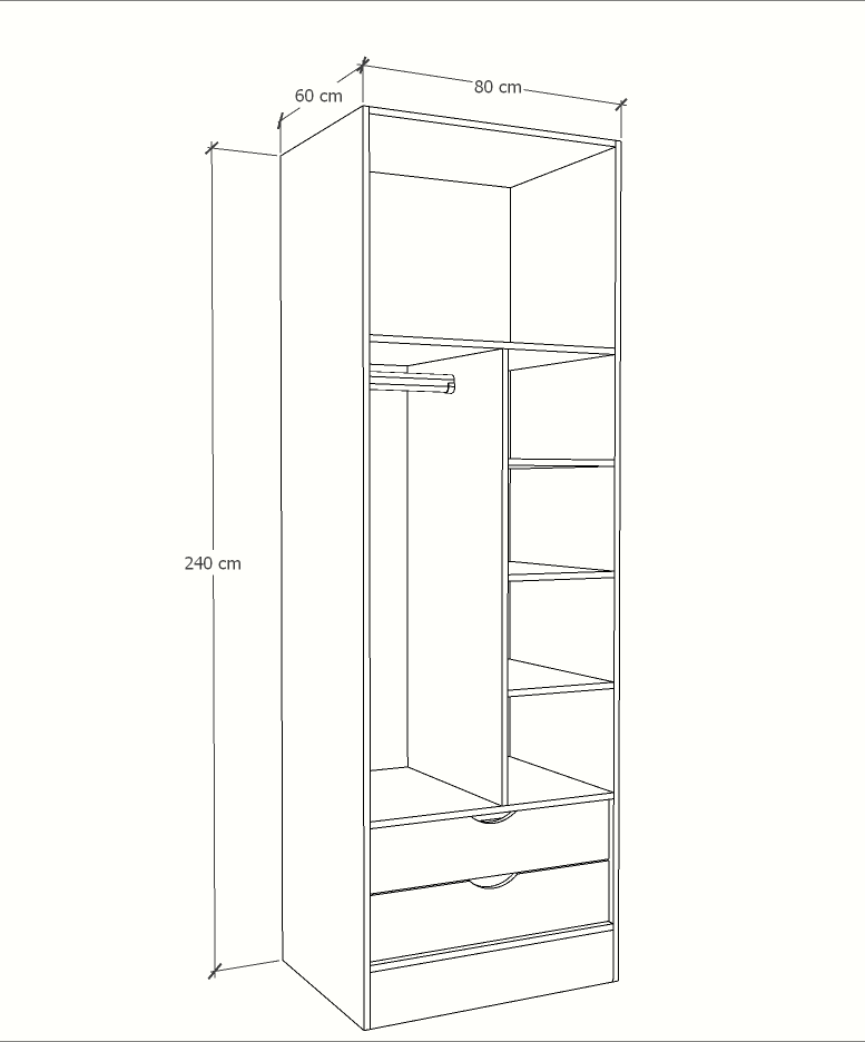 MAGIC 2DRW 125 3FS WARDROBE