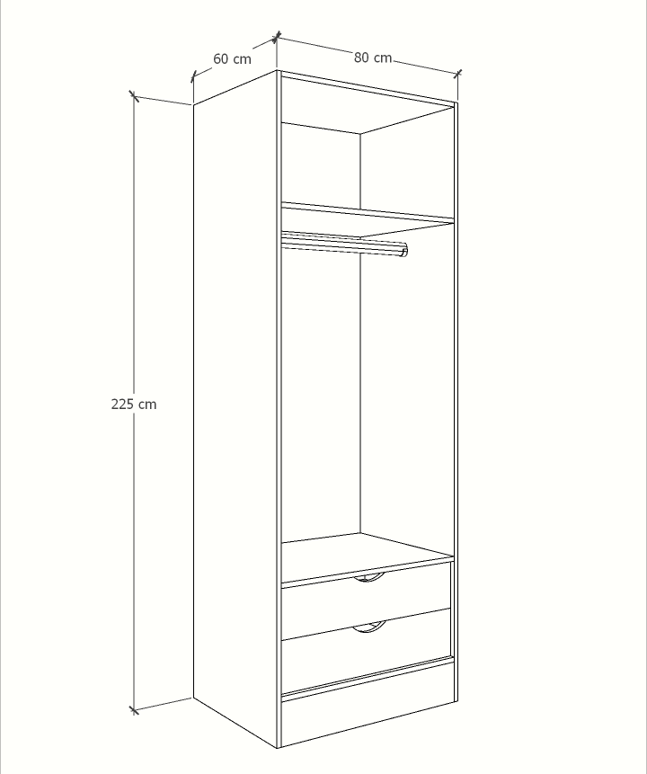 MAGIC 2DRW 125H WARDROBE