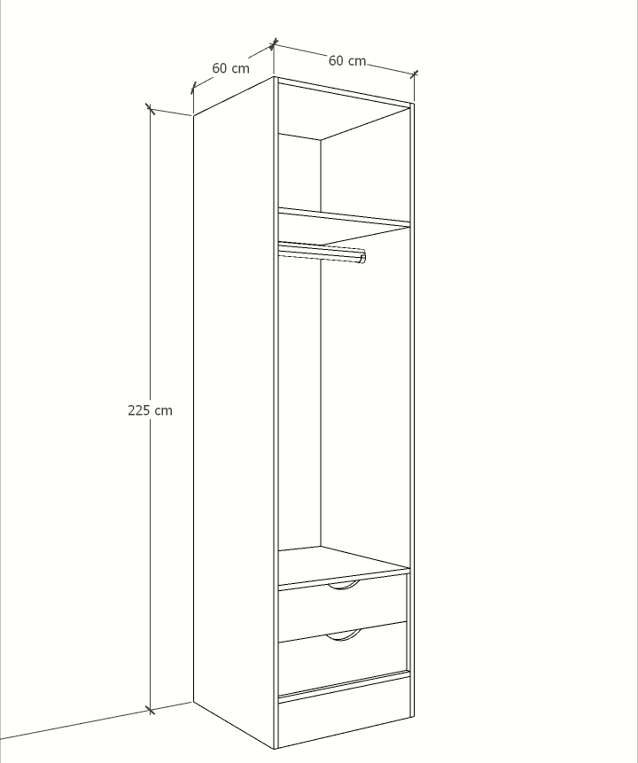MAGIC 2DRW 125H WARDROBE