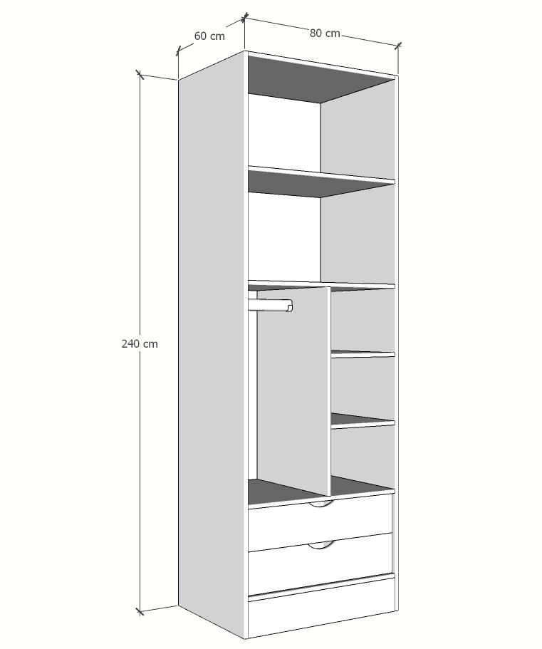 MAGIC 2DRW 90 2FS 1S WARDROBE