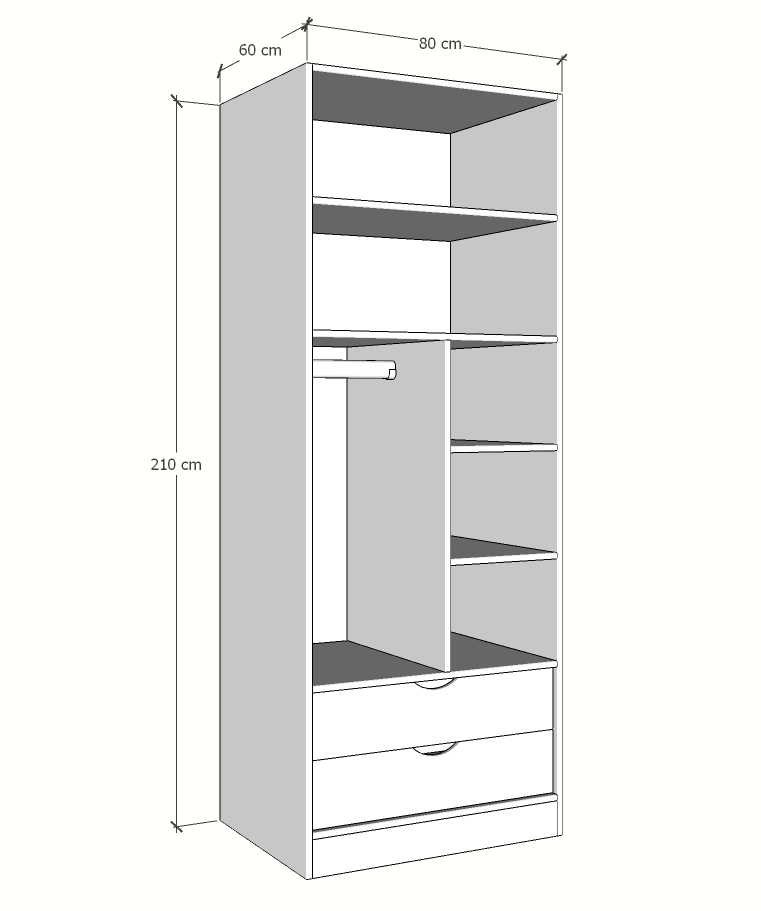 MAGIC 2DRW 90 2FS 1S WARDROBE