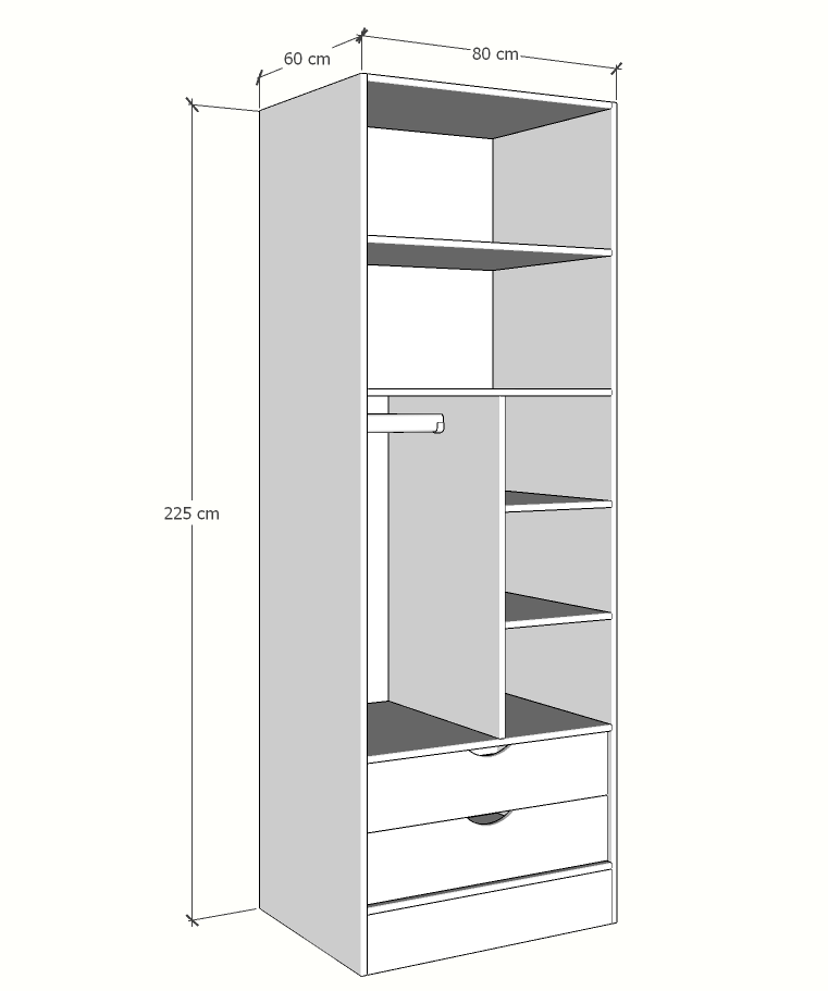 MAGIC 2DRW 90 2FS 1S WARDROBE