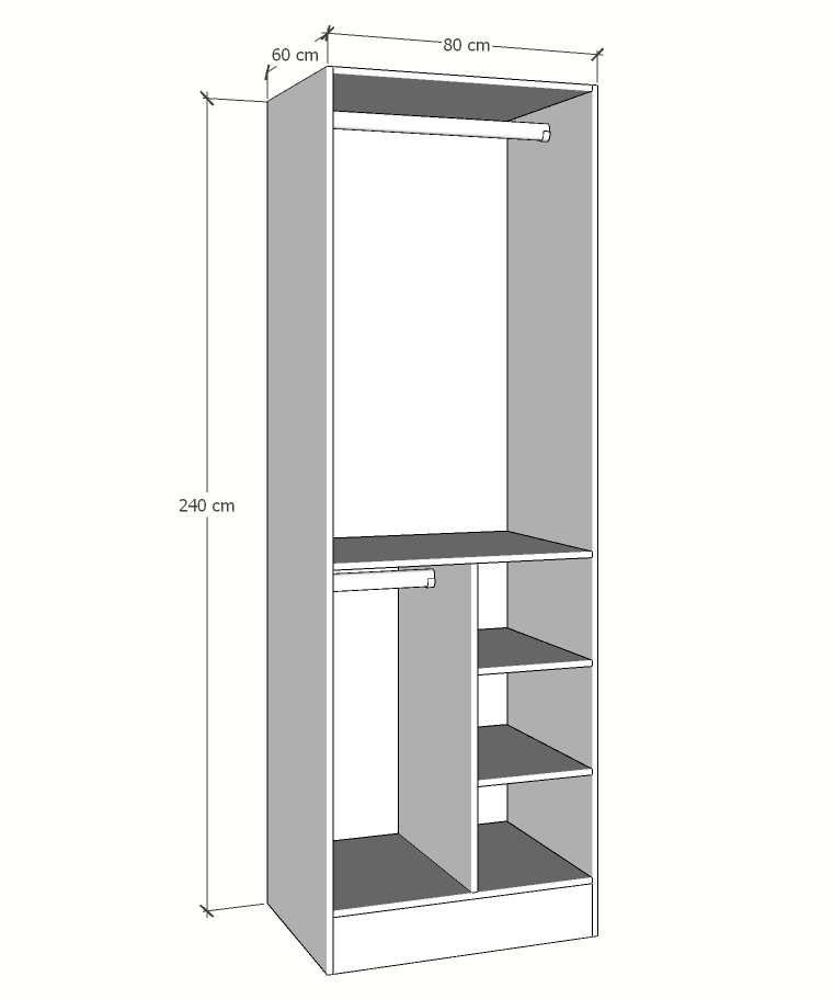 MAGIC 2DRW 90 2FS H WARDROBE
