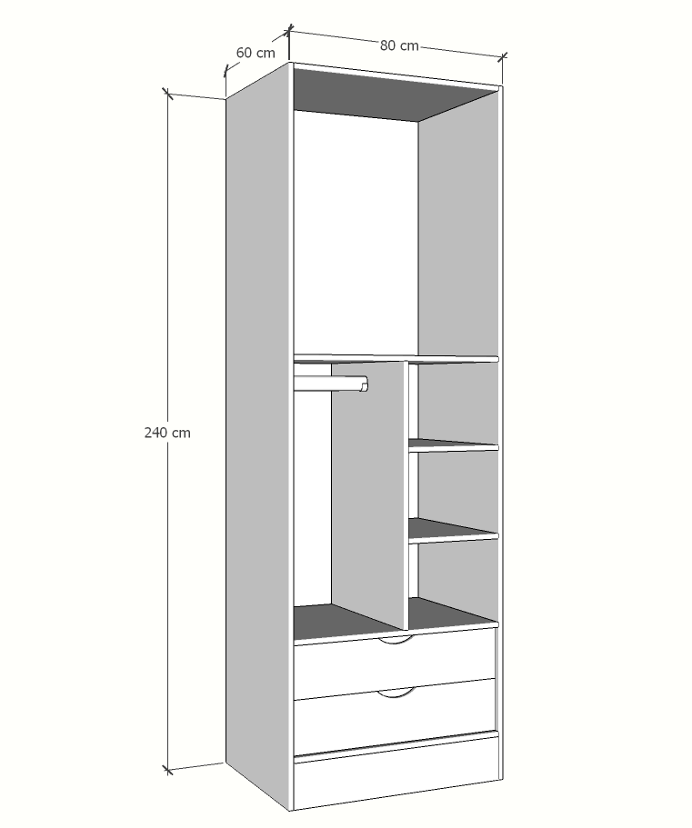 MAGIC 2DRW 90 2FS WARDROBE