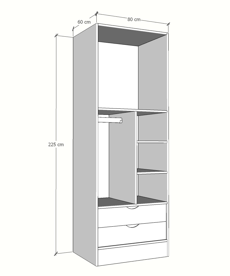 MAGIC 2DRW 90 2FS WARDROBE
