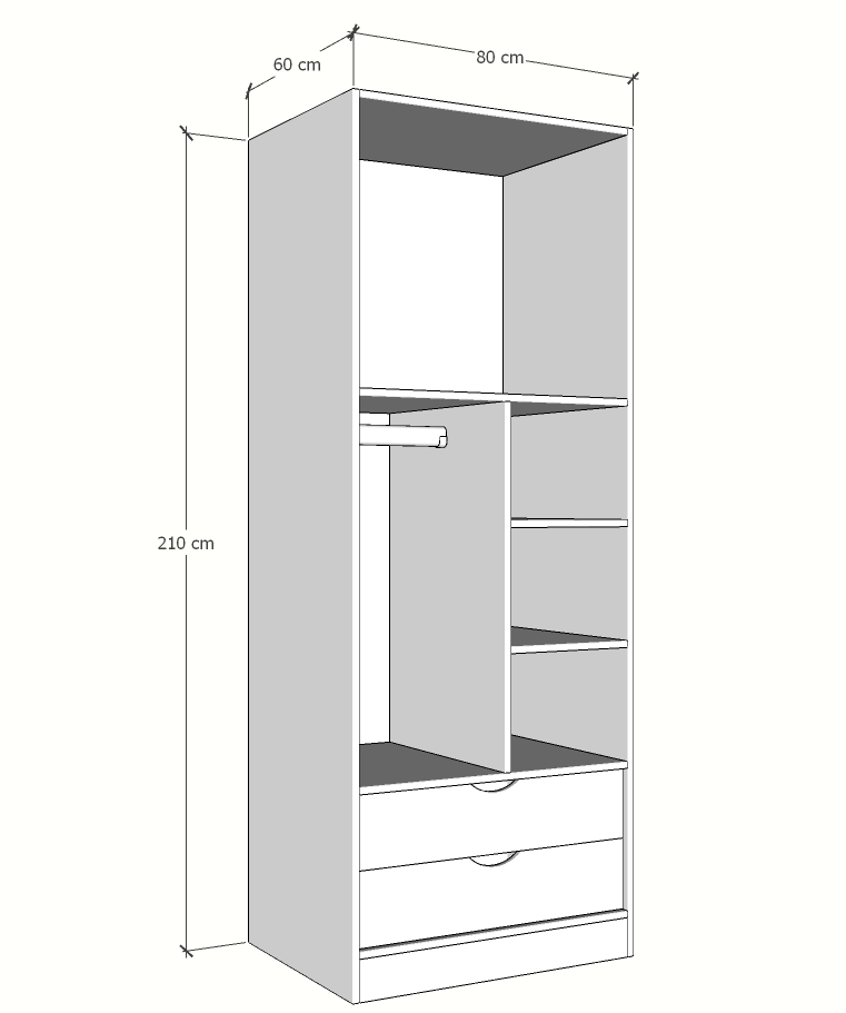 MAGIC 2DRW 90 2FS WARDROBE