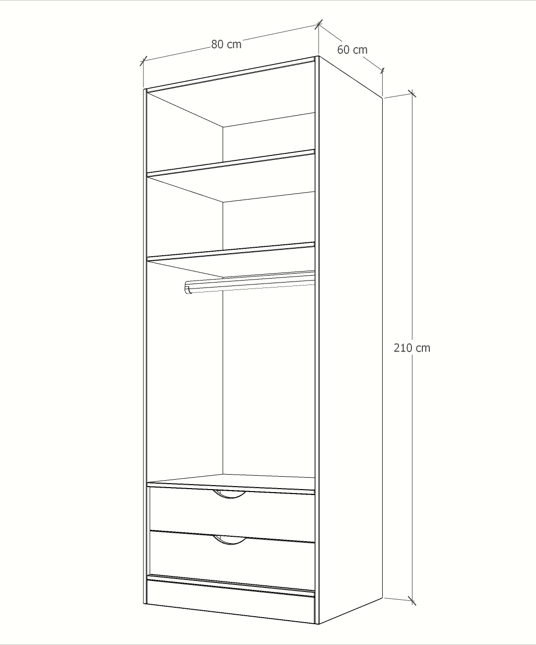 MAGIC 2DRW 90H 1S WARDROBE