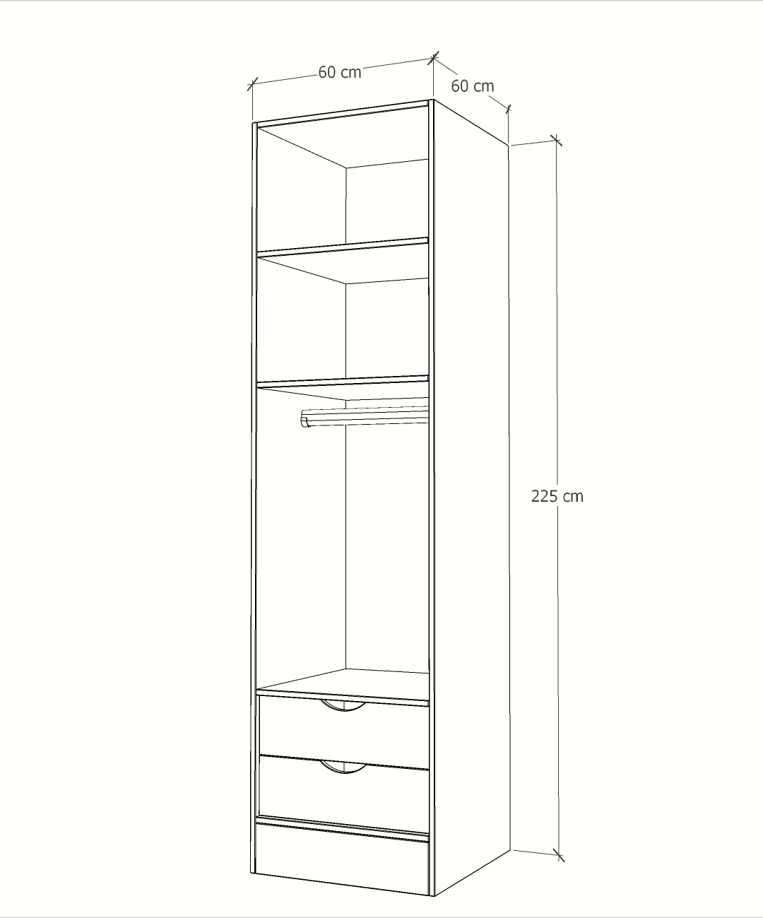 MAGIC 2DRW 90H 1S WARDROBE