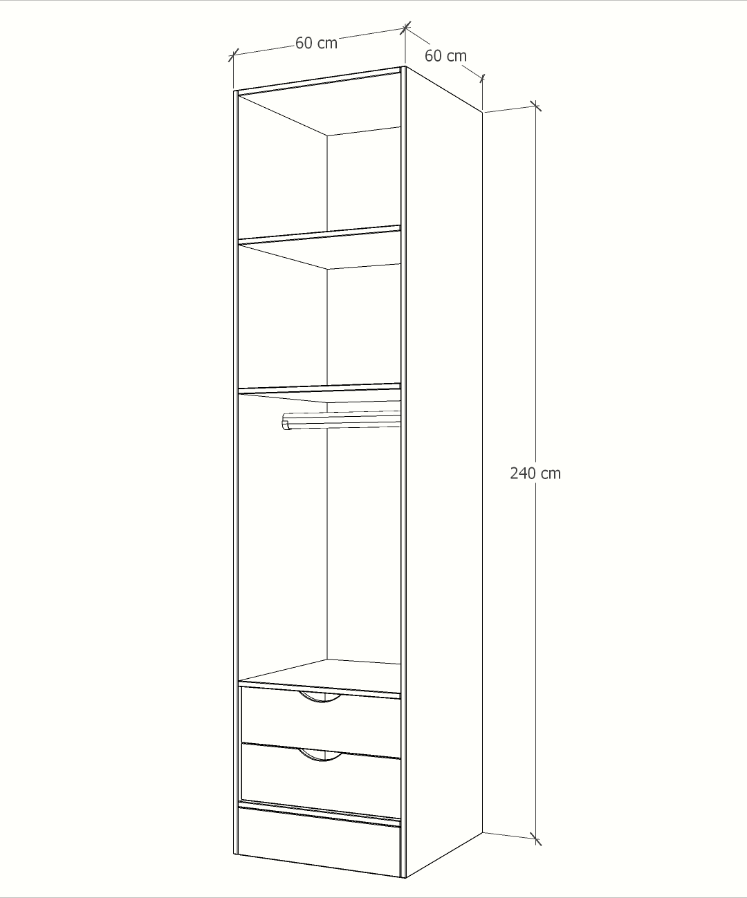 MAGIC 2DRW 90H 1S WARDROBE