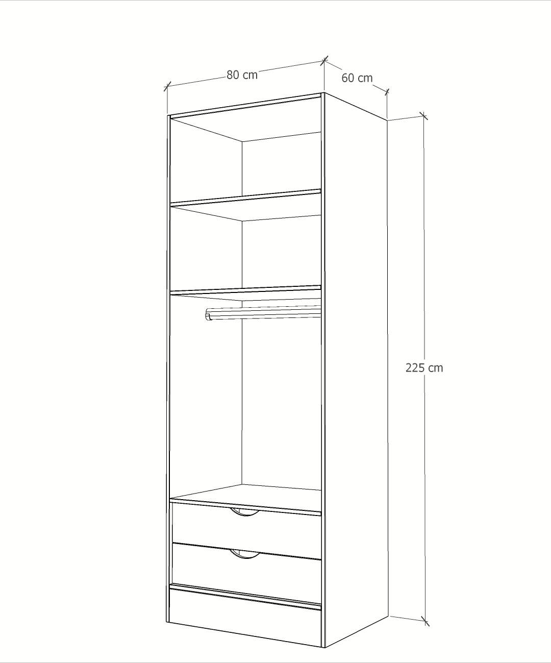 MAGIC 2DRW 90H 1S WARDROBE