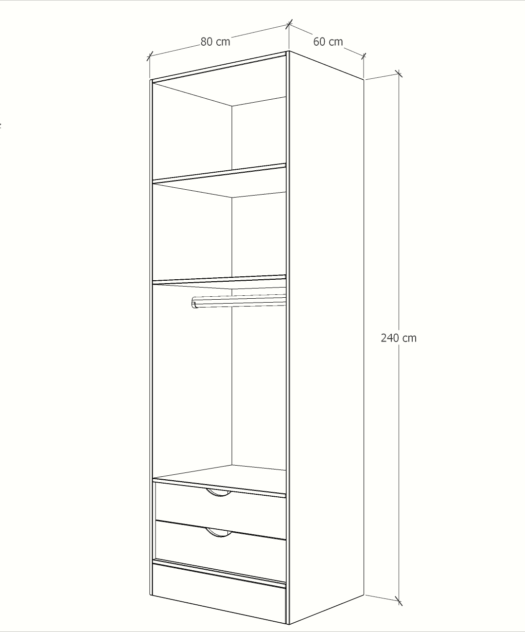 MAGIC 2DRW 90H 1S WARDROBE