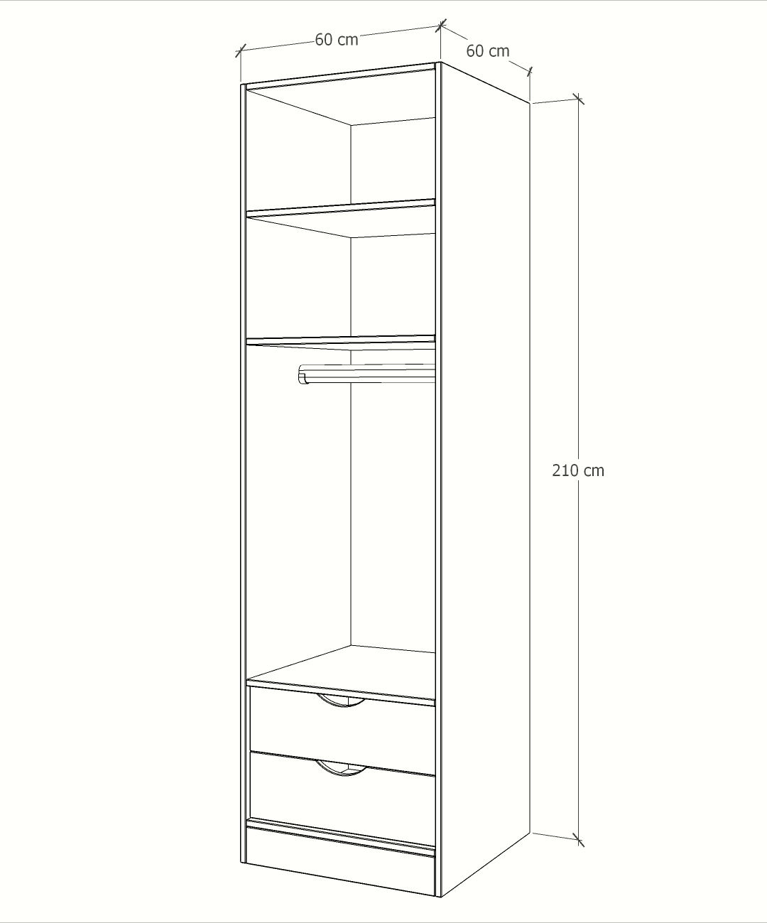 MAGIC 2DRW 90H 1S WARDROBE