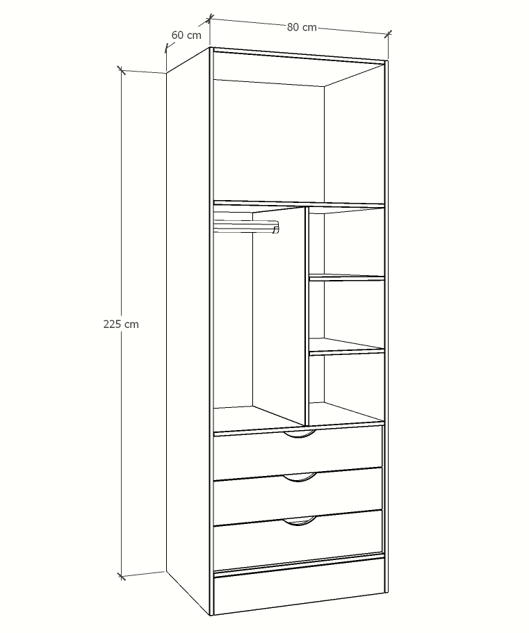 MAGIC 3DRW 125 3FS WARDROBE