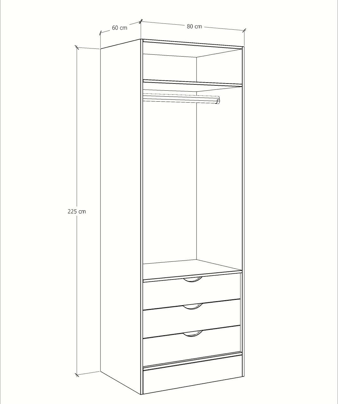 MAGIC 3DRW 125H WARDROBE