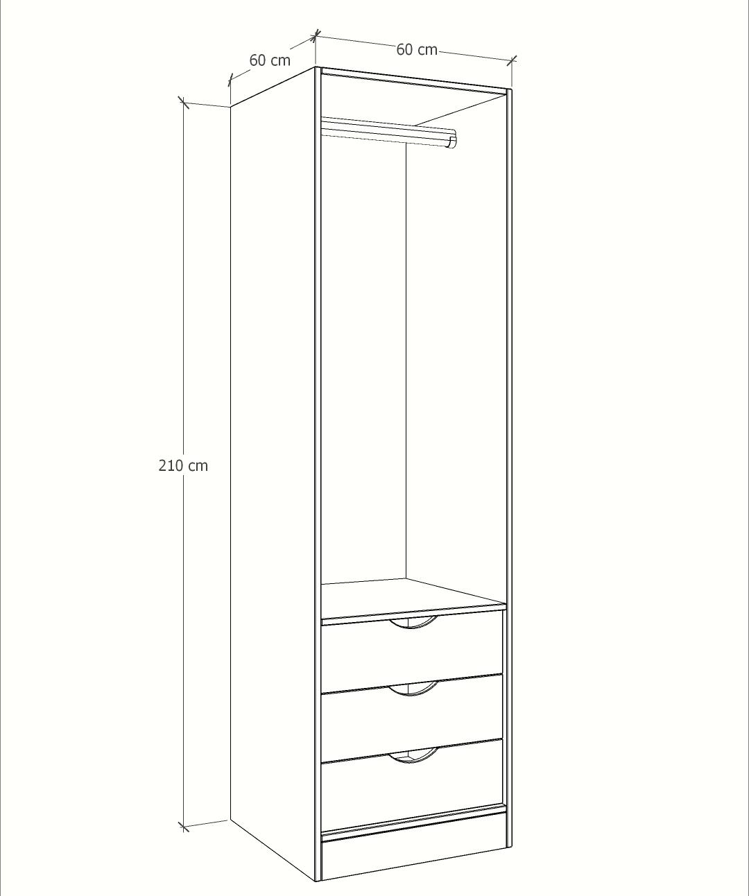 MAGIC 3DRW 125H WARDROBE