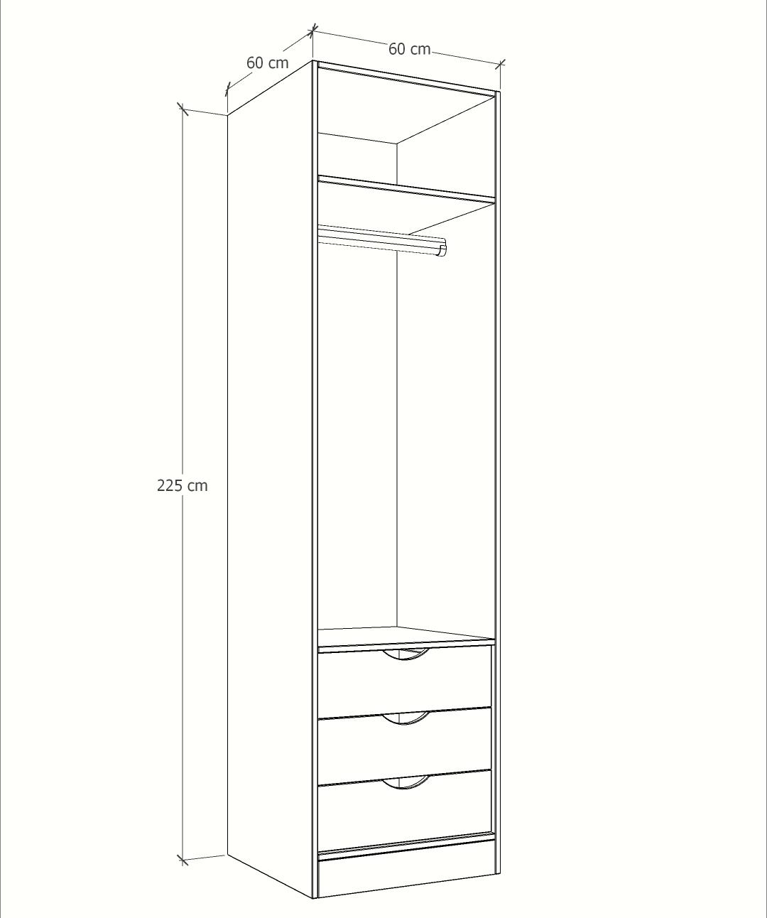 MAGIC 3DRW 125H WARDROBE
