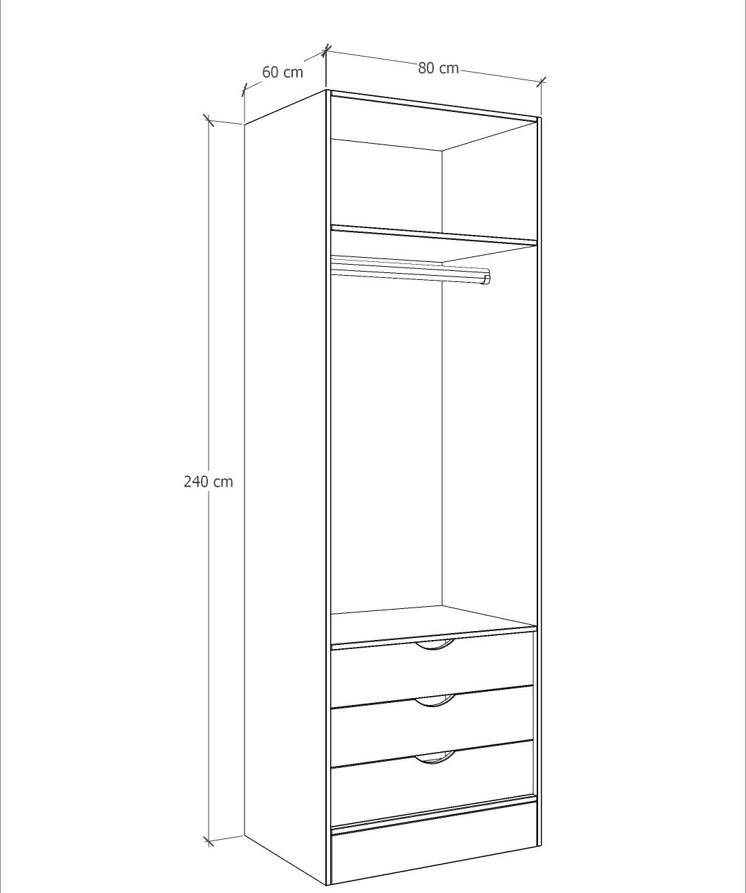 MAGIC 3DRW 125H WARDROBE