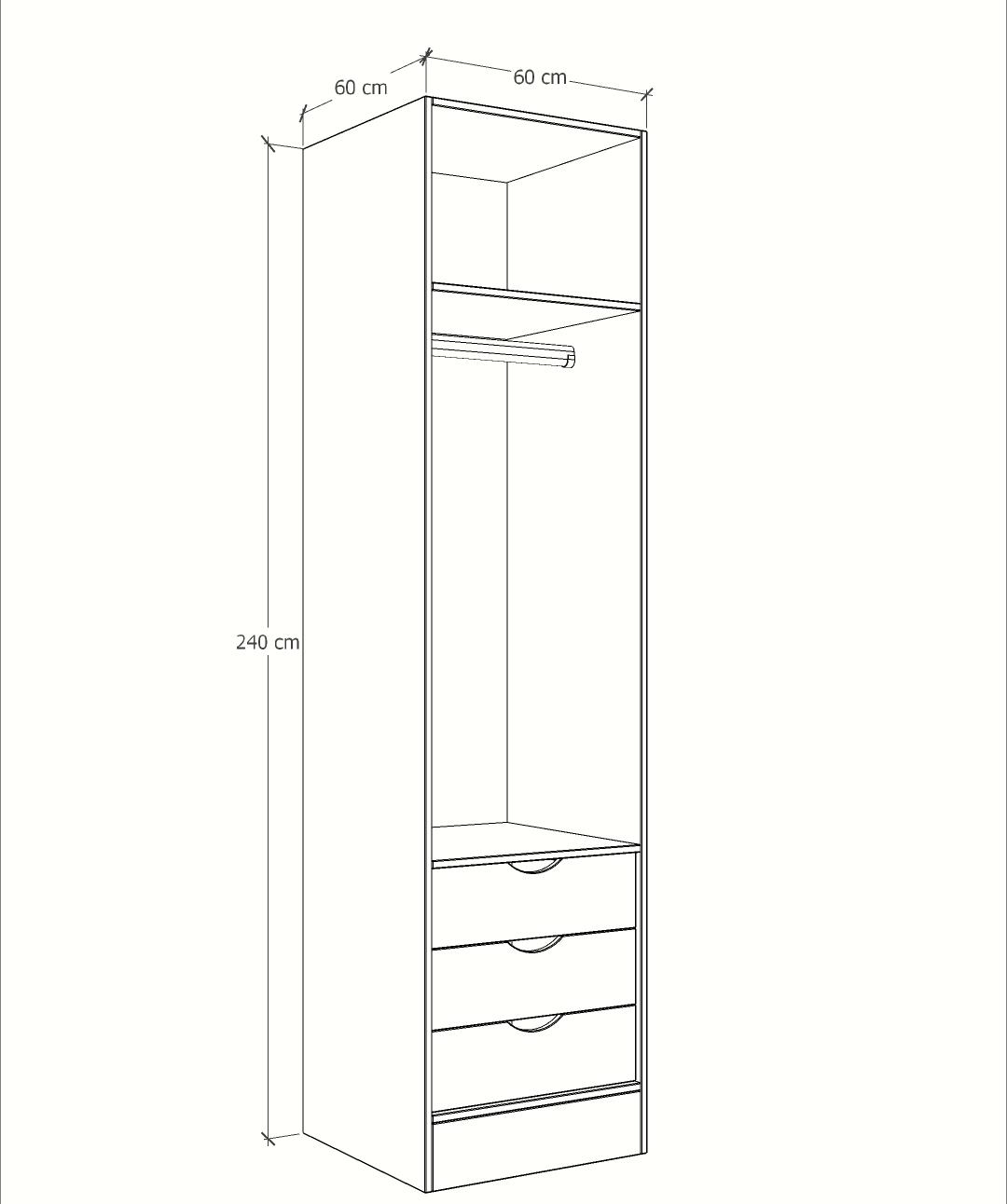 MAGIC 3DRW 125H WARDROBE