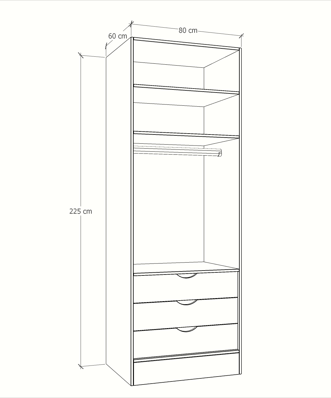 MAGIC 3DRW 90H 1S WARDROBE