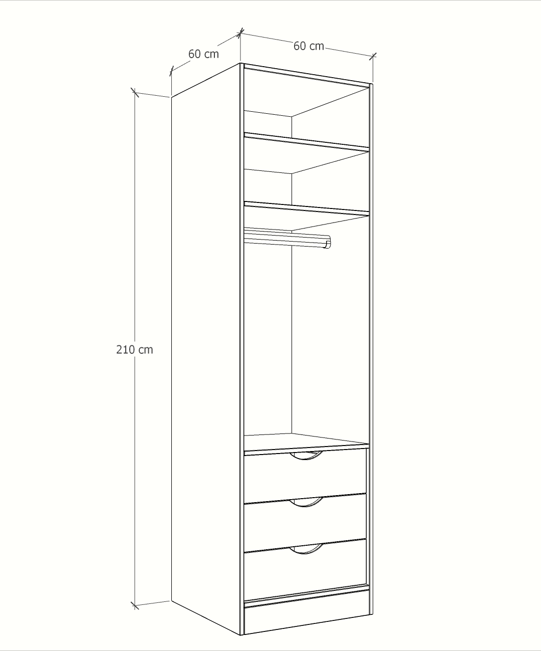 MAGIC 3DRW 90H 1S WARDROBE