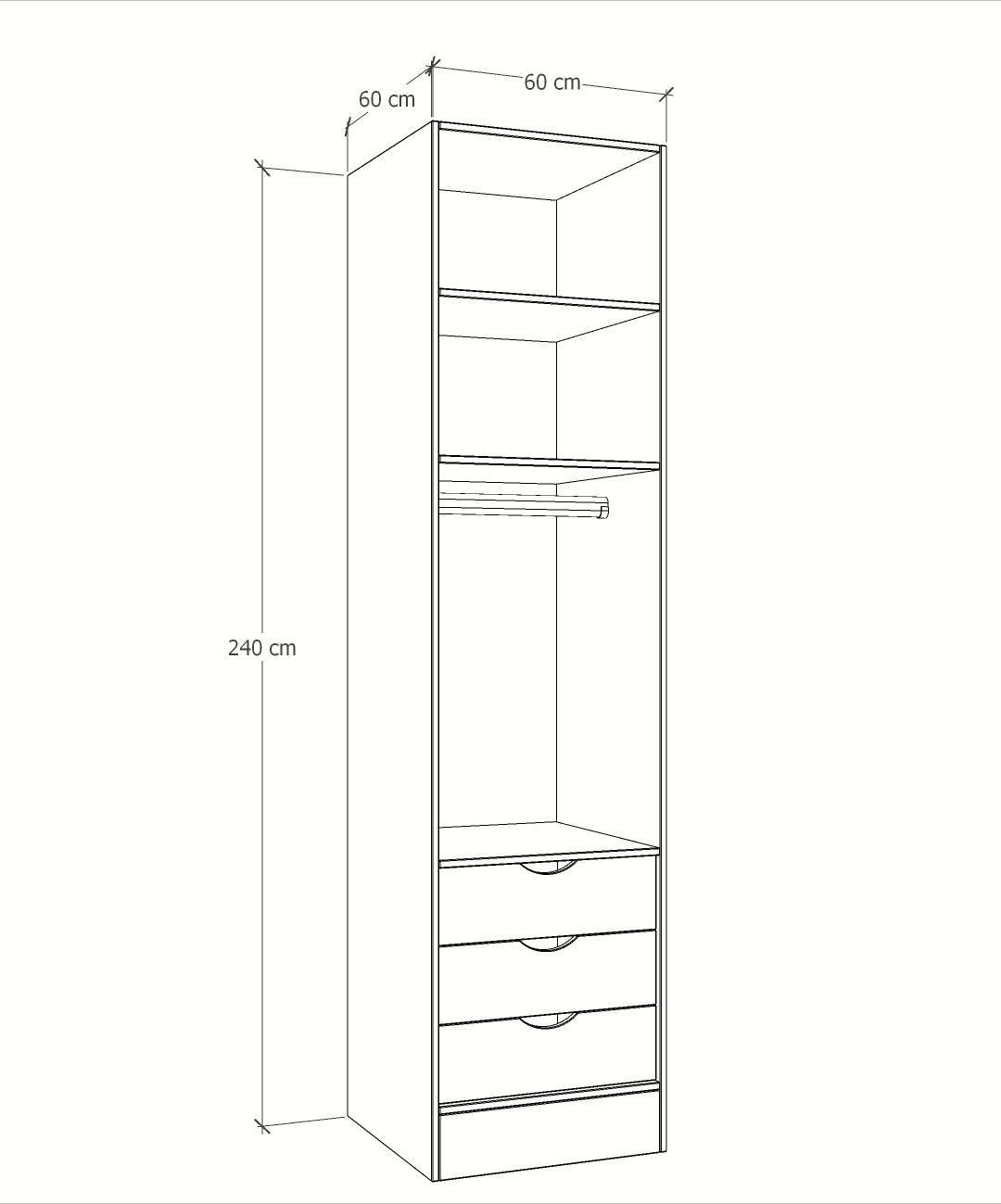 MAGIC 3DRW 90H 1S WARDROBE