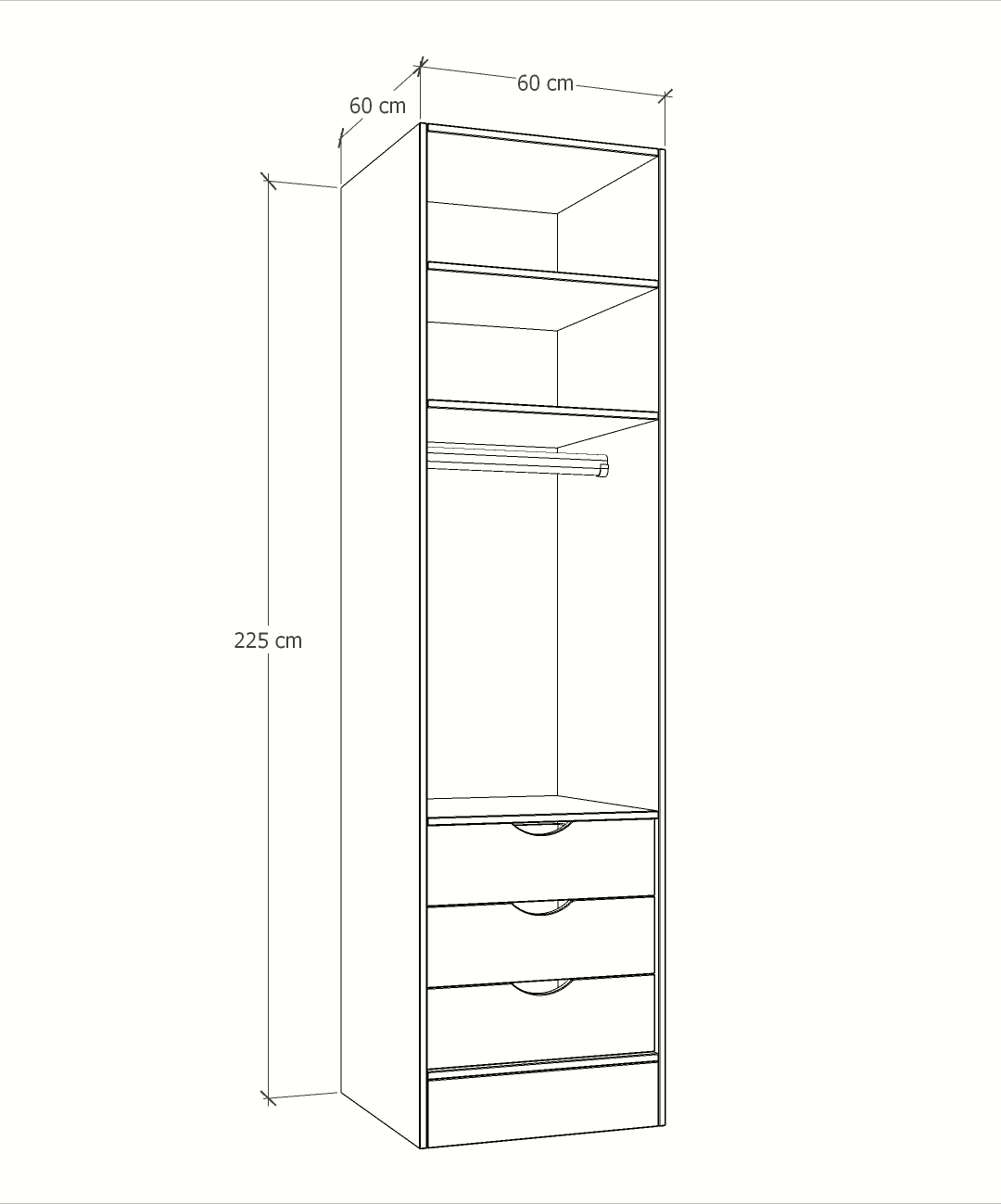 MAGIC 3DRW 90H 1S WARDROBE