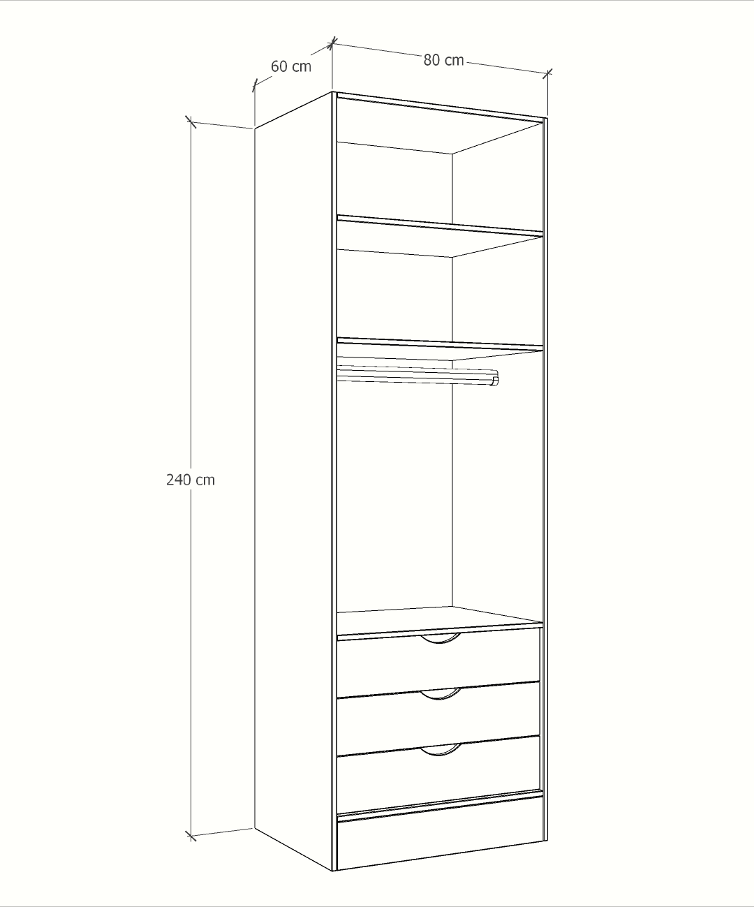 MAGIC 3DRW 90H 1S WARDROBE