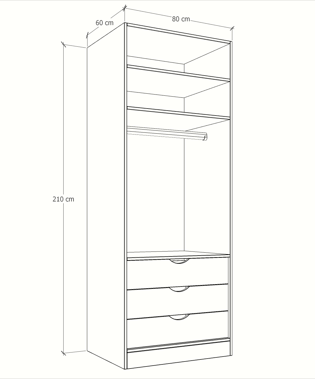 MAGIC 3DRW 90H 1S WARDROBE