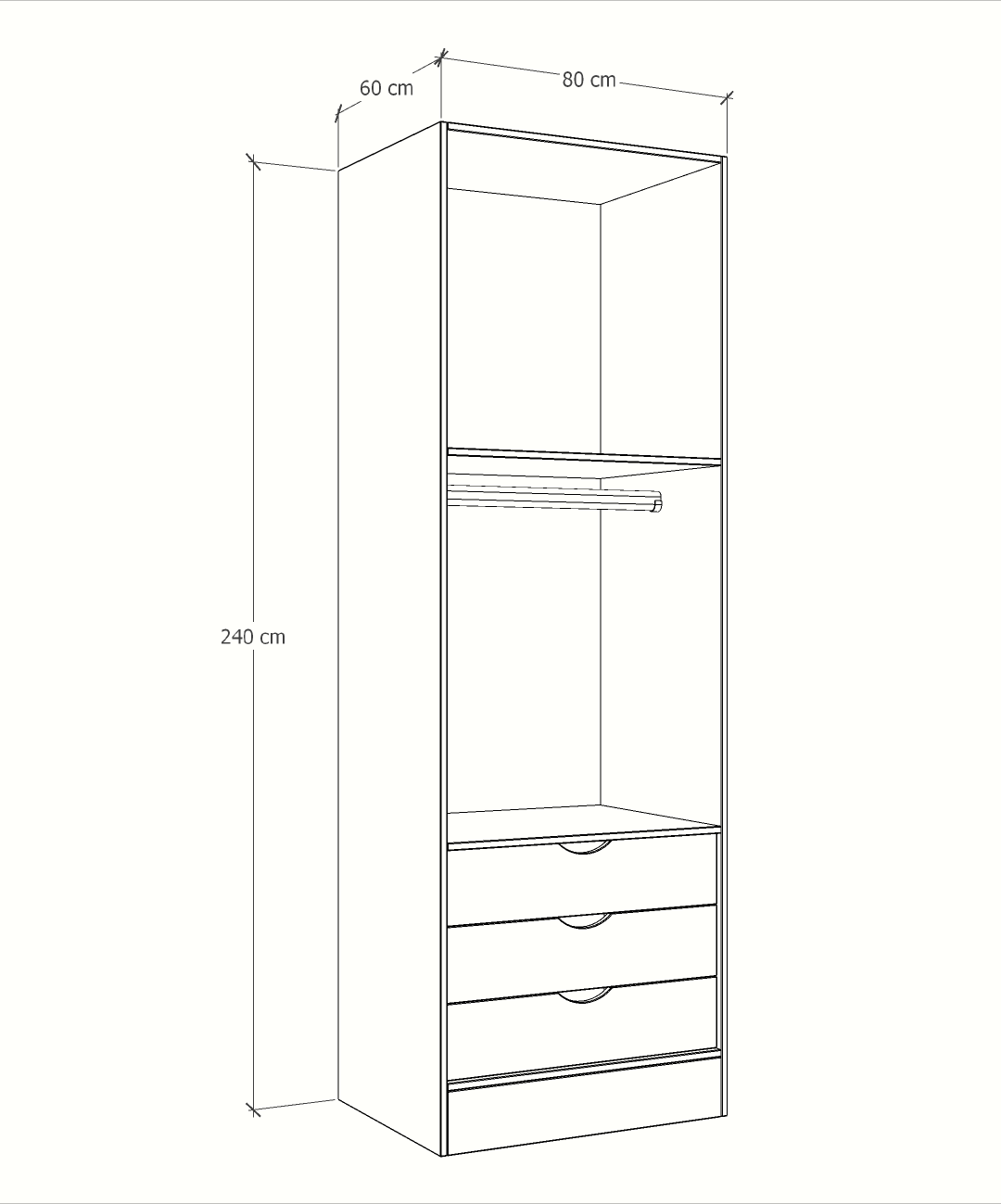 MAGIC 3DRW 90H WARDROBE