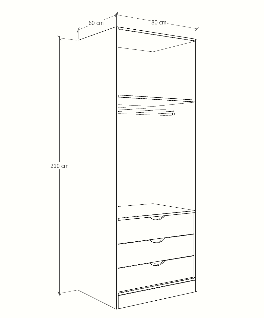 MAGIC 3DRW 90H WARDROBE