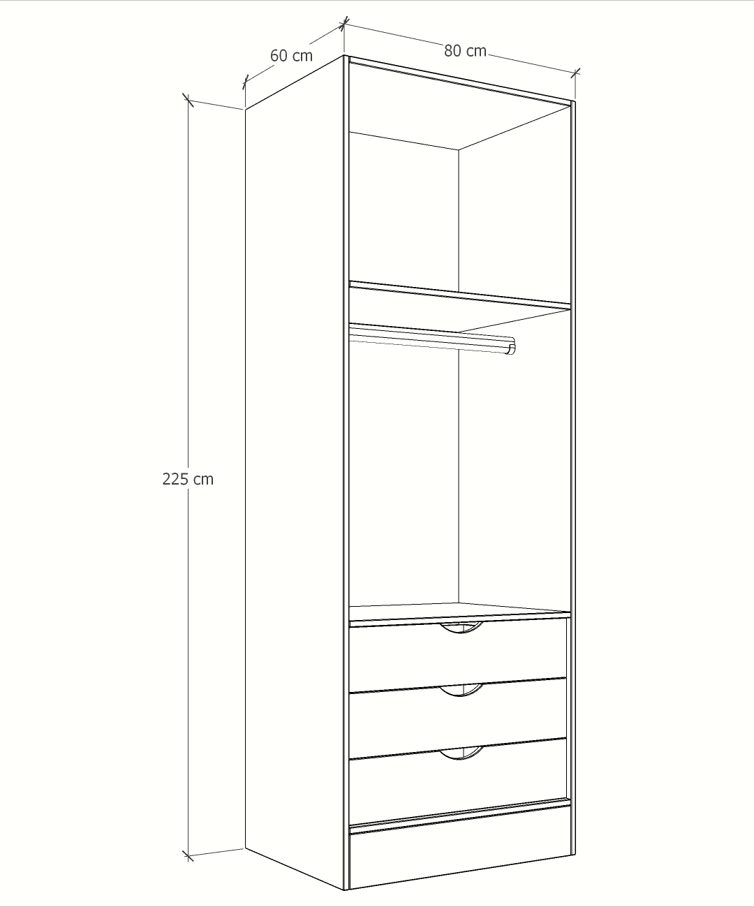 MAGIC 3DRW 90H WARDROBE