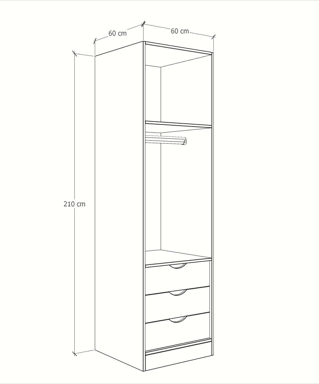 MAGIC 3DRW 90H WARDROBE